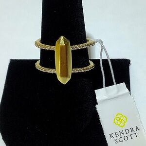 Kendra Scott Abra Gold Double Band Ring 9 New